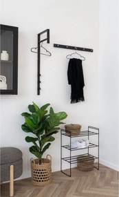 Fém ruhatartó, fekete, 30 x 3 x 82 cm