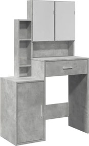 vidaXL betonszürke fésülködőasztal szekrénnyel 80 x 35 x 132 cm
