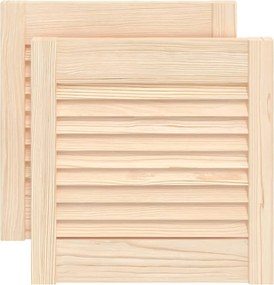 vidaXL 2 db tömör fenyőfa lamellás szekrényajtó 39,5 x 39,4 cm