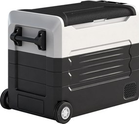 Outsunny 50 L kettős zónás kompresszoros hűtő (-20 °C–20 °C) hordozható elektromos autóhűtő – app, LED, akkumulátorvédelem, összecsukható fogantyú — 1