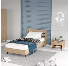 Egyszemélyes ágy éjjeliszekrénnyel 90 cm Onnie 22 (tölgy) . 1102414