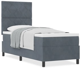 Boxspring Ágy Matracra Sötétszürke 80x200 cm Bársonyos