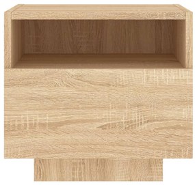 2 db sonoma tölgy színű éjjeliszekrény LED-ekkel 40x39x37 cm