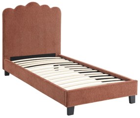 Rozsdabarna Szövet Kárpitozott Ágy 90x200 CRATER