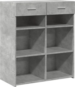 vidaXL betonszürke szerelt fa tálalószekrény 80 x 42,5 x 93 cm
