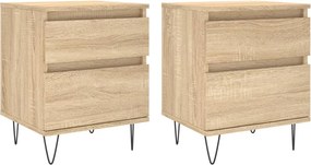 vidaXL 2 db sonoma tölgy éjjeliszekrény 40 x 35 x 50 cm