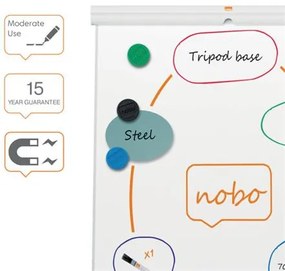 Flipchart tábla, mágneses felület, 70x100 cm, EcoLabel, NOBO Premium Plus, fehér (VN5701)
