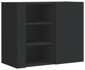 fekete szerelt fa faliszekrény 75 x 35 x 60 cm