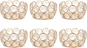 Kristály Gyertyatartók Tealight arany 6 db-os dekorációs melegítőkhöz
