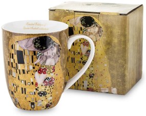 Porcelán bögre többszínű 10,5x12x8,5cm Klimt: A csók