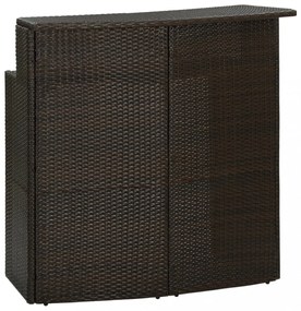 barna polyrattan kerti bárasztal 120 x 55 x 110 cm