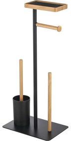 MSV WC papír tartó kefével és tartóval Teiki 20 x 30 x 67 cm, fekete