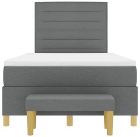 Box Spring Ágy matraccal és paddal Sötétszürke 120x190 cm Szövet