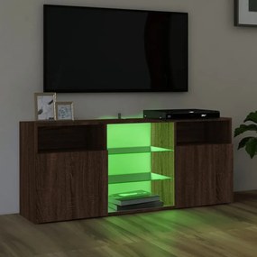 barna tölgy színű LED-es TV-szekrény 120x30x50 cm