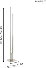 Eglo 55972 - LED RGBW fényerőszabályozható állólámpa FRAIOLI-C LED/34W/230V matt króm+távvezérlő