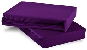 EMI lila 100% pamutjersey gumis lepedő, 90x200-as lap