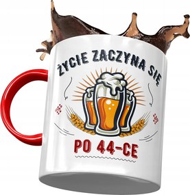 Piros Bögre Születésnapra 44 44-es 44-es Ajándék Nyomtatott Fotóval