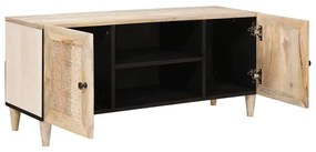 TV szekrény polcokkal Fehér 105 x 33 x 46 cm tömör mangófa