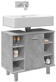 Betonszürke szerelt fa fürdőszobaszekrény 60 x 32 x 53,5 cm