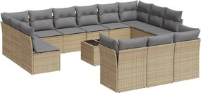 vidaXL 14 részes bézs polyrattan kerti ülőgarnitúra párnával
