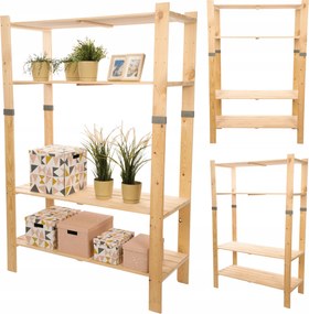 Könyvespolc játékpolc fa könyvespolc kamra 179cm Fenyő