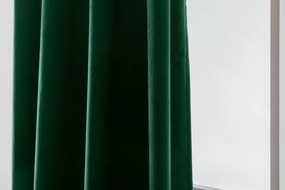 Tmavě zelený zatemňovací závěs VELVET 140x250 cm Felfüggesztés: Fém gyűrűk