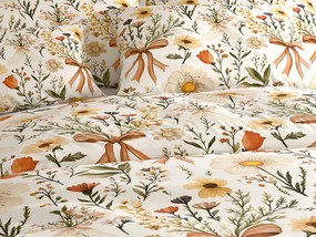 Polipamut ágynemű FLORAL RIBBON POLY krém színű Ágyneműhuzat mérete: 2 db 70 x 90 cm | 200 x 220 cm