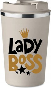 Prémium Termo Bögre bézs Anyák napi ajándék Lady Boss KT_500