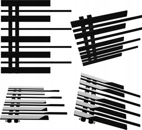 Fürdőszobai radiátor Pianino 585x570 Fekete Fényes Bal