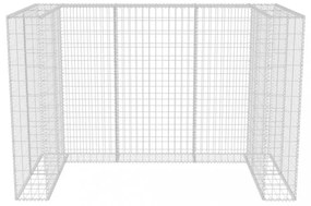 acél gabion 2 db gurulós kukához 180 x 100 x 120 cm