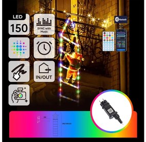 Aigostar - LED RGBICW kültéri karácsonyi dekoráció 150xLED/230V 3m IP44 + távirányító