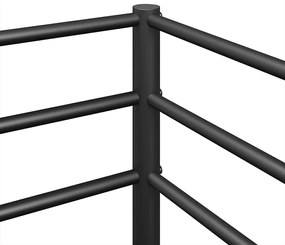 fekete acél emeletes ágy matrac nélkül 75 x 190 cm