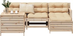 vidaXL 5 részes tömör fenyőfa kerti kanapészett