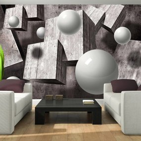 Fotótapéta - 3D szürke geometriai képek (152,5x104 cm)