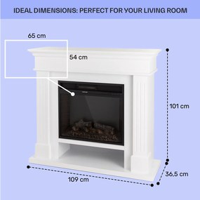 Las Pilas, elektromos kandalló ventilátorral, 900/1800 W, heti időzítő, távirányító