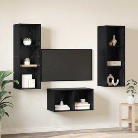 TV szekrény garnitúra Musta tammi 37 x 37 x 107 cm Faanyag