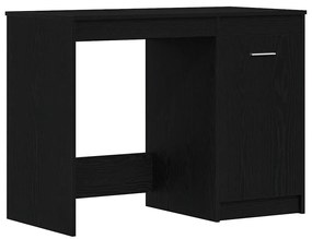 vidaXL Asztal tárolóval Fekete tölgy 100 x 50 x 76 cm Faanyag