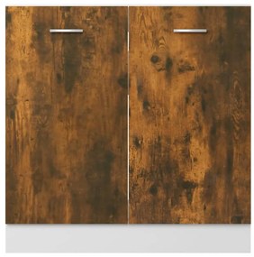 füstös tölgyszínű szerelt fa alsó mosogatószekrény 80x46x81,5cm