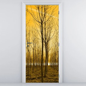 Fotótapéta ajtóra - Erdő naplementekor (95x205cm)