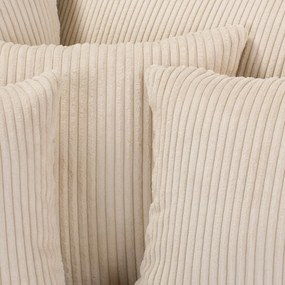 Krémszínű kordbársony sarokkanapé (bal oldali) Ariella – Ropez