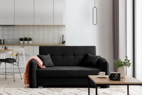 Kinyitható 2 személyes kanapé LAINE, fekete