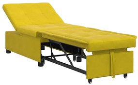 Kanapéágy Sárga 67 x 194 x 38 cm Bársony