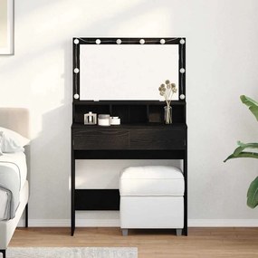 Öltözködőasztal fiókkal Musta tammi 80 x 41 x 134,5 cm Faanyag