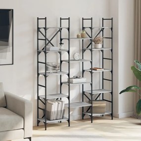 szürke sonoma színű szerelt fa könyvespolc 127,5x28,5x172,5 cm