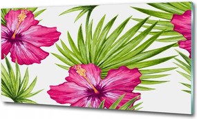 Fotó üvegkép Trópusi virágok 125x50