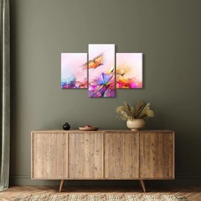 Kép - pillangó a virág felett, absztrakció (90x60 cm)