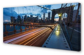Canvas képek Felhőkarcolók híd folyó 140x70 cm