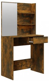 füstös tölgyszínű fésülködőasztal tükörrel 74,5 x 40 x 141 cm