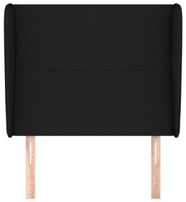 fekete szövet fejtámla szárnyakkal 83 x 23 x 118/128 cm