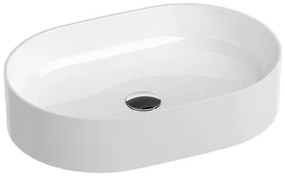 Ravak Ceramic Slim 55x37 cm-es pultra ültethető mosdó, csaptelepnyílás és túlfolyó nélkül xjx01155001 CERAMICSLIM600O0
